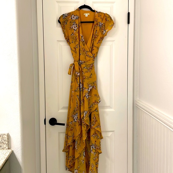 Mustard Maxi Wrap Dress - Picture 6 of 14